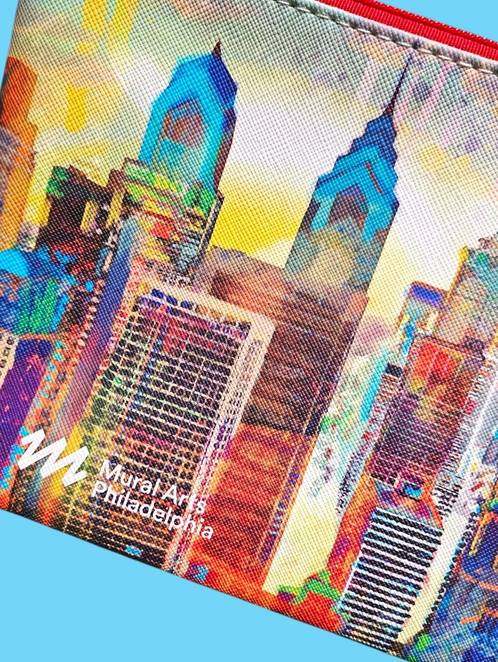 Nile Livingston Mural Arts Philadelphia Skyline Zip Pouch New - Picture 2 of 8